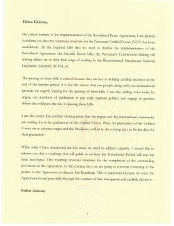 His Excellency Salva Kiir Mayardit President of the Republic of South Sudan Remarks on Eleventh Anniversary of Independence July 9, 2022 (Page 3)